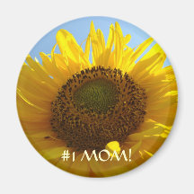 #1 MOM! Magnet SUNFLOWERS Magnets Gifts Mothers