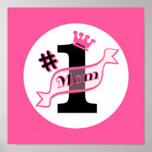 #1 MOM Pink Poster