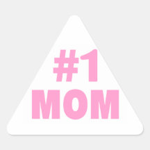 #1 Mom (Pink) Triangle Sticker
