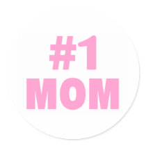#1 Mom Round Stickers
