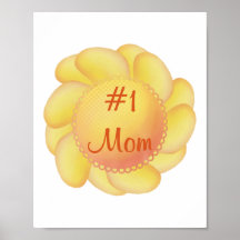 #1 Mom (yellow flowers) Poster