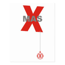 1 Noël avec l'ornement d'arbre de Noël Carte Postale
