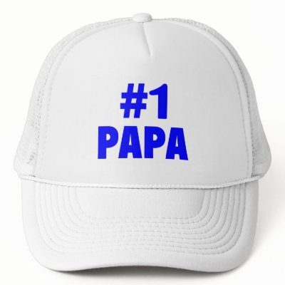 #1 Papa (Blue) Trucker Hat by TeeZazzle