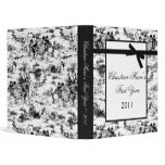1" Photo Binder Scrapbook Black Toile Fabric Print