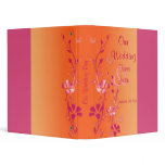 1" Pink and Orange Floral Wedding Binder