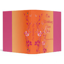 1" Pink and Orange Floral Wedding Binder