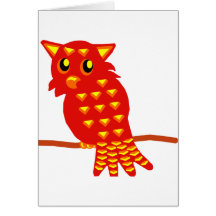 1-Red Owl Greeting Card