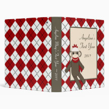 1" singe rouge de chaussette d'album à classeur de