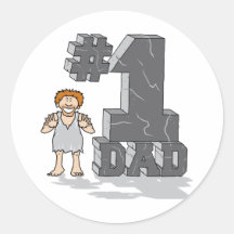#1 Stone Age Dad Round Sticker