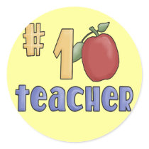 #1 Teacher Round Stickers