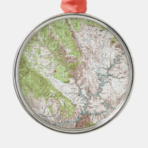 1 x 2 Degree Topographic Map Christmas Tree Ornaments