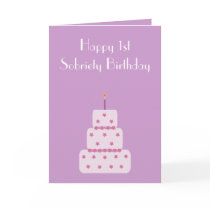 1 year milestone sobriety birthday cake card