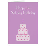1 year milestone sobriety birthday cake card