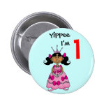 1 year old princess (black hair) pin