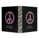 1" Zebra Print Peace Sign Binder