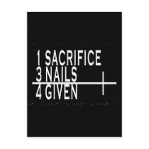 1SACRIFICE + 3 NAILS = 4GIVEN CHRISTIAN JESUS POST CARD
