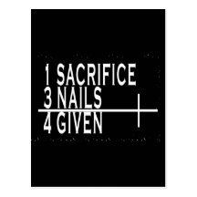 1SACRIFICE + 3 NAILS = 4GIVEN CHRISTIAN JESUS POST CARD