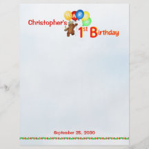 1st Birthday Bears Scrapbook Paper 1 Flyer Design