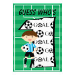 1st Birthday Blue and White Soccer Goal Invitation