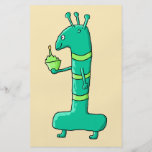 1st Birthday Cartoon. Green. Personalized Flyer