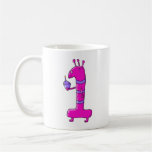 1st Birthday Cartoon. Pink Birthday Monster. Mugs