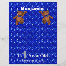 1st Birthday Dancing Bear Scrapbook Paper 1 Flyers