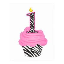 1st Birthday Diva Cupcake Postcards