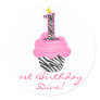 1st Birthday Diva Cupcake Sticker