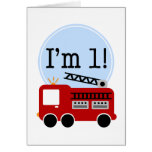 1st Birthday Fire Truck Card