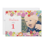1st Birthday Garden Party Flowers Photo Invitation