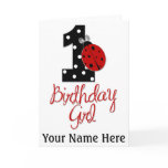 1st Birthday Girl - Lady Bug - 1 - Ladybug Card