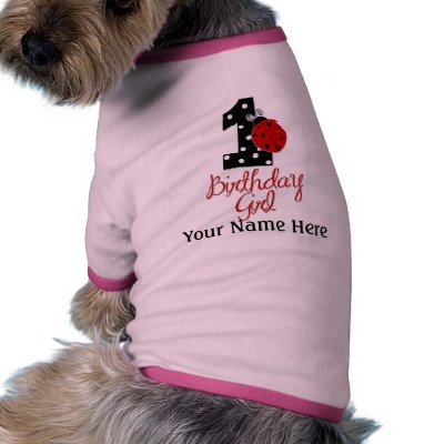 1st Birthday Girl - Lady Bug - 1 - Ladybug Pet Clothes by kustomizedkids