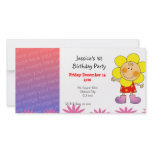 1st birthday girl party invitations (flower girl) photo card