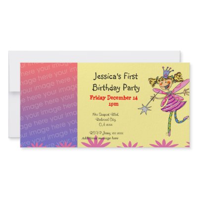 1st birthday party invitations (princess fairy) picture card by jsoh