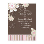 1st Birthday Party Postcard for Girl