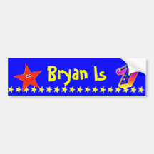 1st Birthday Party Red Smiley Star Decoration Bumper Stickers