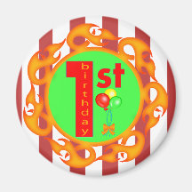 1st Birthday Party Refrigerator Magnet