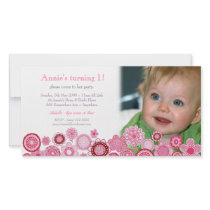 1st Birthday Pink Party Invitation Photo Card
