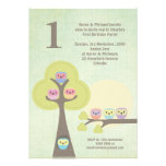 1st Birthday Pink Party Night Owls Cute Invitation