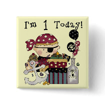 1st Birthday Pirate T-shirts and Gifts Pinback Button