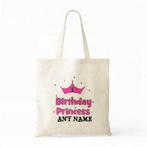 1st Birthday Princess!  with pink crown Tote Bags