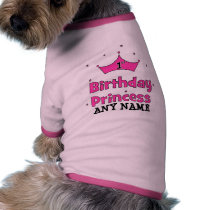 1st Birthday Princess!  with pink crown Pet Shirt