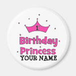 1st Birthday Princess!  with pink crown Magnet
