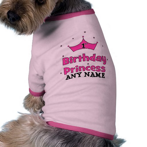1st Birthday Princess!  with pink crown Pet Shirt
