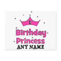 1st Birthday Princess!  with pink crown Post Cards