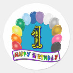 1st Birthday Sticker with Assorted Balloons