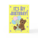 1st Birthday Teddy Bear (3) Greeting Card