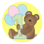 1st Birthday Teddy Bear (3) stickers