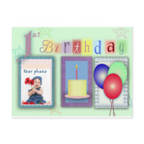 1st birthday template post cards