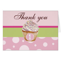 1st Birthday Thank You card